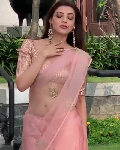 Kajal Agarwal Transparent Saree