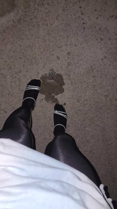 I'm wetting myself in a building that hasn't been finished yet.