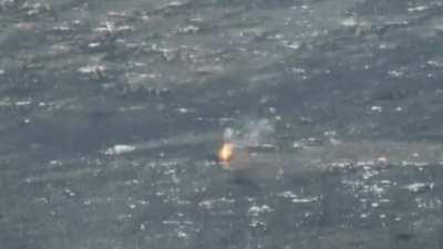 Drone footage from the Eastern front, of Ukrainian BTR-4 shots destroying a Russian BMP.