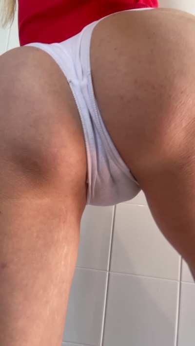 A little wet spot from behind 