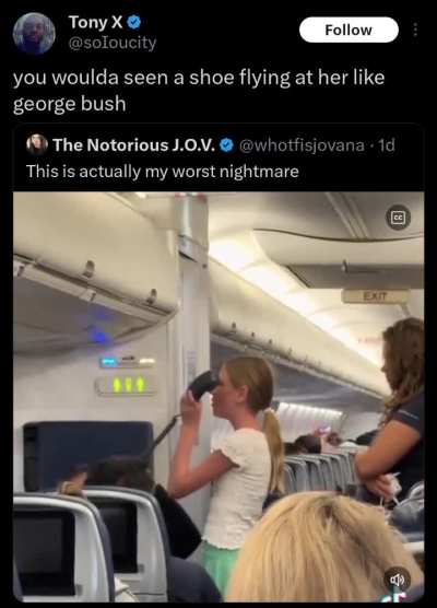 I saw a video of a lady on the plane and I'm pretty sure she was contemplating it.