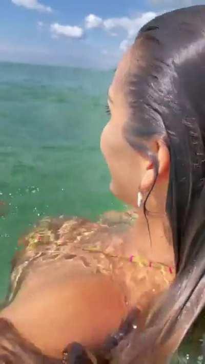 Priscilla enjoying a day at the beach 2