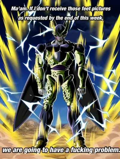 cell definitely has a foot fetish