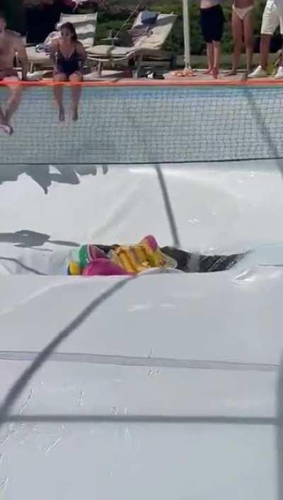 sinkhole under a pool