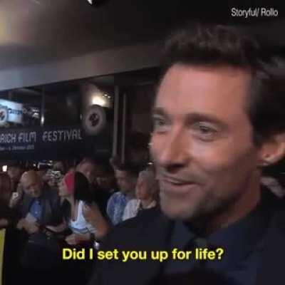 Hugh Jackman meets one of his student