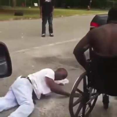 Beatdown by a wheelchair user