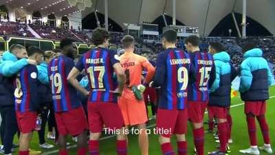 Xavi pep talk in extra time vs Real Betis in the Supercup Semifinal