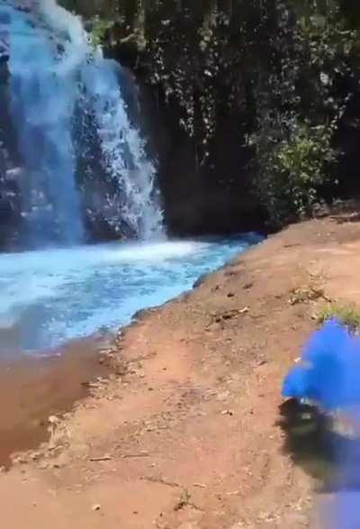 Couple paints a waterfall blue in Brazil to make a gender reveal, Environment department is investigating the case
