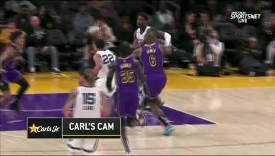 [Highlight] LeBron (a 38 year old man) with the ChaseDown Block!