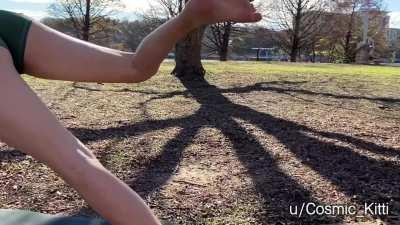 Enjoying fall in as few clothes as possible [gif]