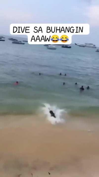 Nice jump but face first