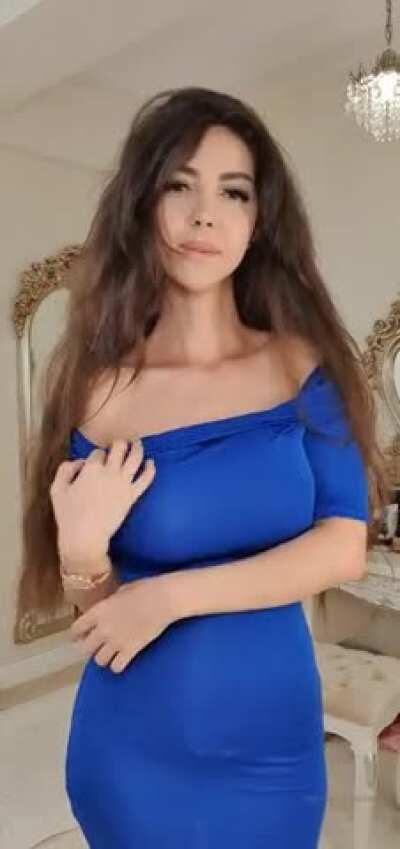 Blue tight dress