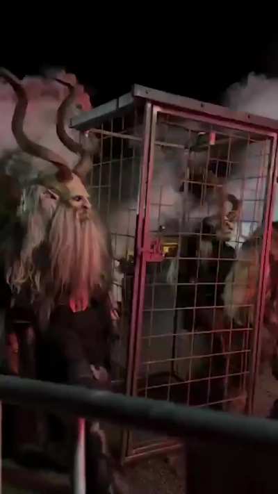 Medieval Krampus parade in Austria
