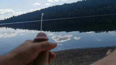 Cum shot with a view