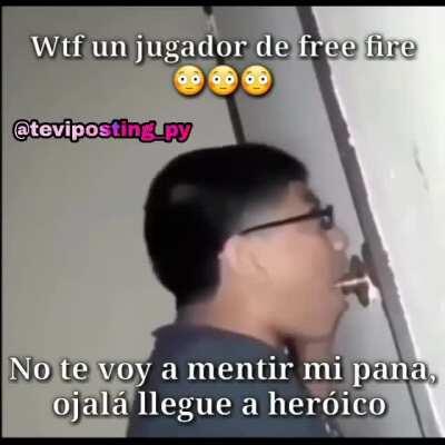 Jugador de free fire 😳😳 se le ve bien fresco a mi pana