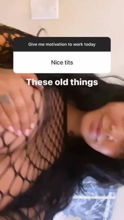 The way she grabs her tits