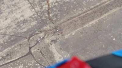 Ukrainian drone harasses separatist trench lines with improvised explosive payloads - 2020