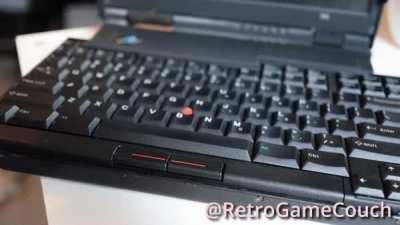 An IBM Thinkpad 701C from 1995 with the icon 'butterfly' keyboard