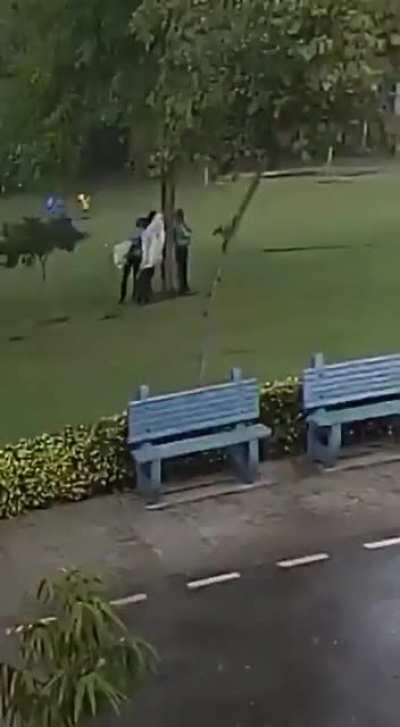 What could go wrong standing under a tree during a lightning storm!