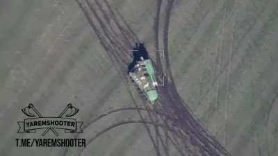 Moving AFU BUK system hit by a Russian Lancet drone