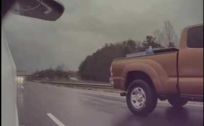 speeding driver sees the construction zone way too late