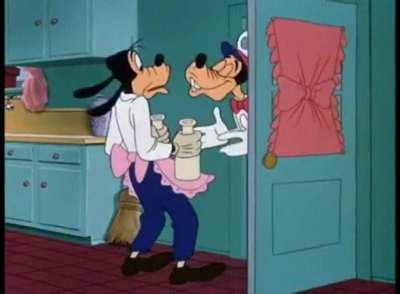 WCGW getting the milk from the delivery man