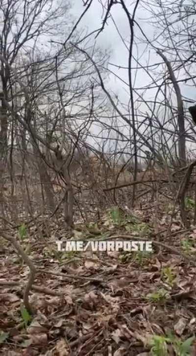 Ukrainian lauch RPG and got return fire from a tank