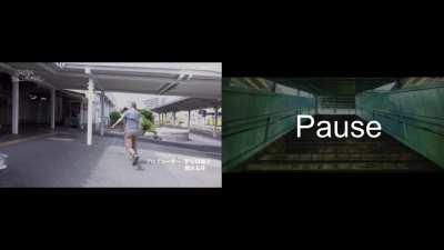 It looks like Anno wanted to follow Shinji and Mari with the camera, but changed it. (NHK Professional)