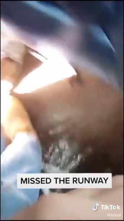 What it looks like when your plane lands in water.. one of my biggest fears. Probably Spirit Airlines.