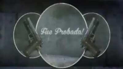 Esa propaganda si se puede ver. Está pistola si es nacional y popular