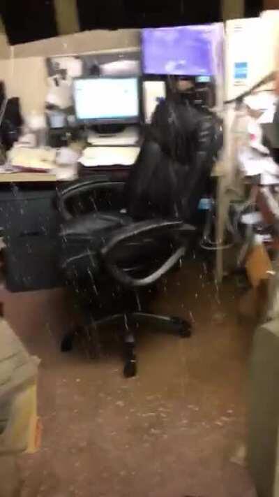 Heavy downpour. This is my office right now.