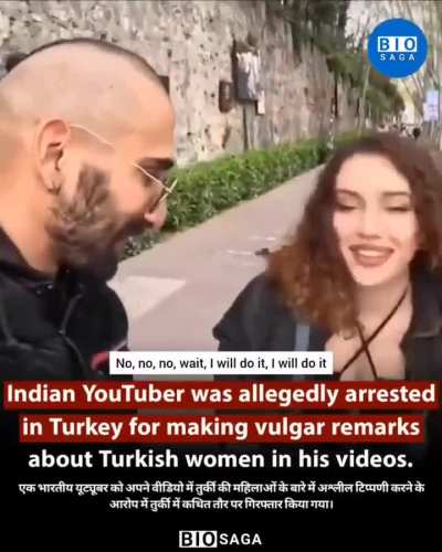 Malik Swashbuckler, an Indian YouTuber, was reportedly detained in Turkey on May 31, 2025, for posting videos with derogatory and sexually explicit remarks about Turkish women