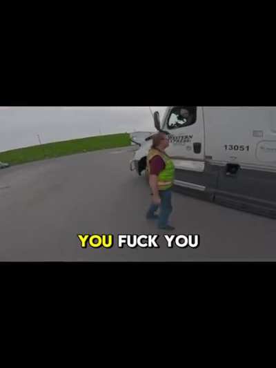 Truck driver instructor threatens another driver with a knife and tells him to go back to his country