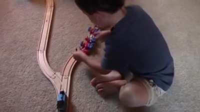A 2 year old's solution to the trolley problem