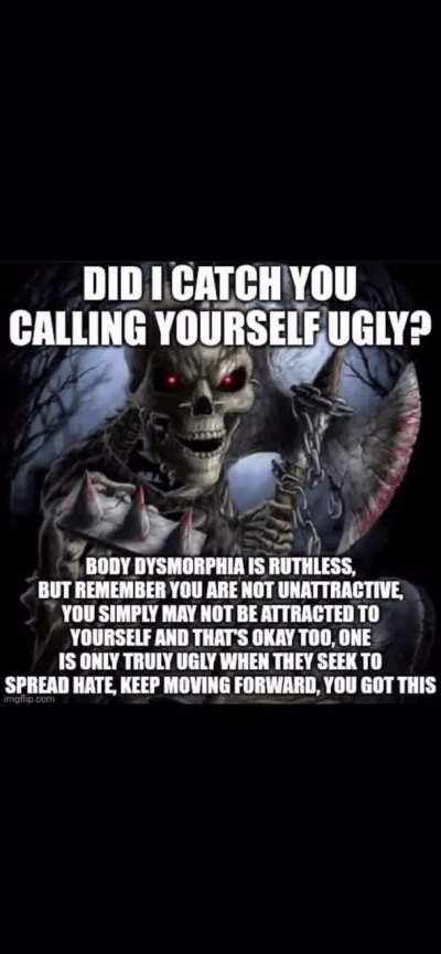 Day 48 of telling you guys to love yourselves! Be proud of who you are! Don’t let society judge you for being yourself. It’s okay to want to improve, but not okay to hate yourself. Please if you need someone to just vent to I’m always here. I may not be a