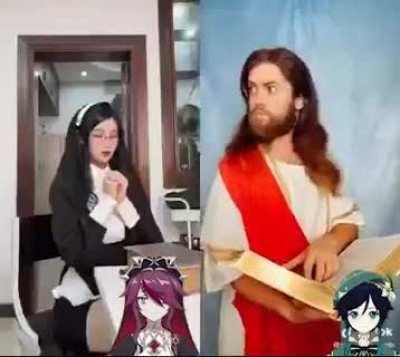 If she's a woman of the church why is she dressed for sin? 🥵