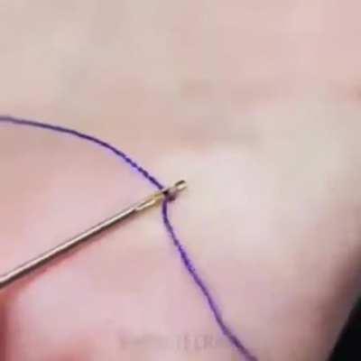 Threading a needle defies physics