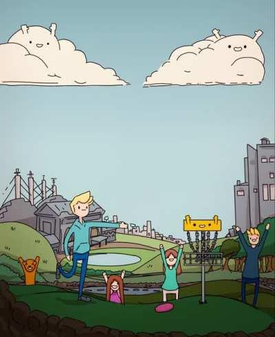 Here is an amination I made about playing disc golf