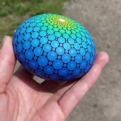 I painted lots of dots on a stone!