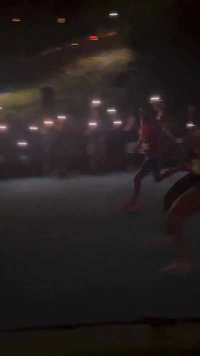 In Chattanooga TN on August 26, when the lights went out at the Magnum Mile the crowd improvised and helped light the way.⁠ ⁠ 🎥 @clemson3479