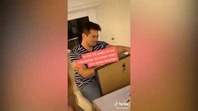 Man gets a beautiful gift from his friends