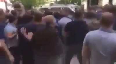 Armenians attacking their own president