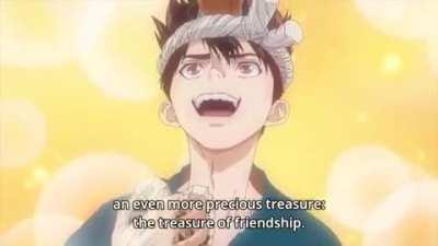 Senku and Magma calling the 