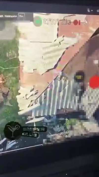 Ukrainian soldier finished off Russian soldier after close distance fire fight. Eastern Kharkiv region, 