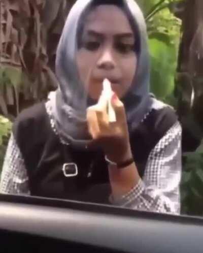 Using a car window as a mirror