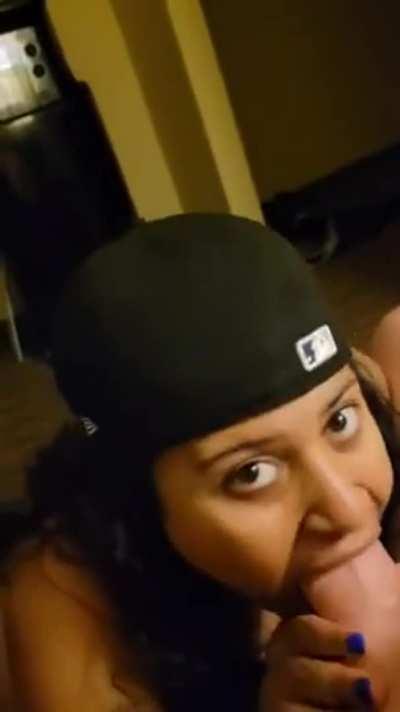 Keeping eye contact while going all the way down