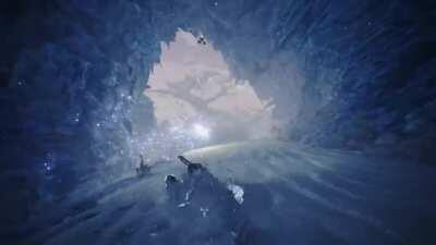 The only correct way to go down the Hoarfrost snow slide...