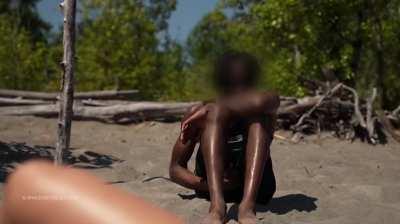 She made a random guy horny on the beach