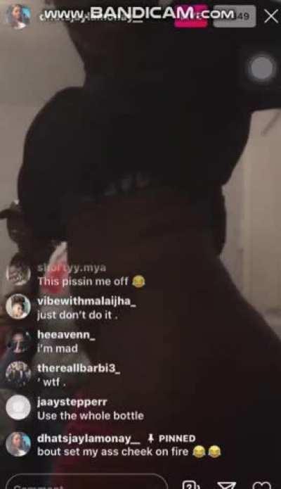 Lighting your ass on fire for attention on Instagram