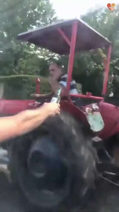 Humans Being Bros Just some dudes offering a cold one to a farmer on a hot day